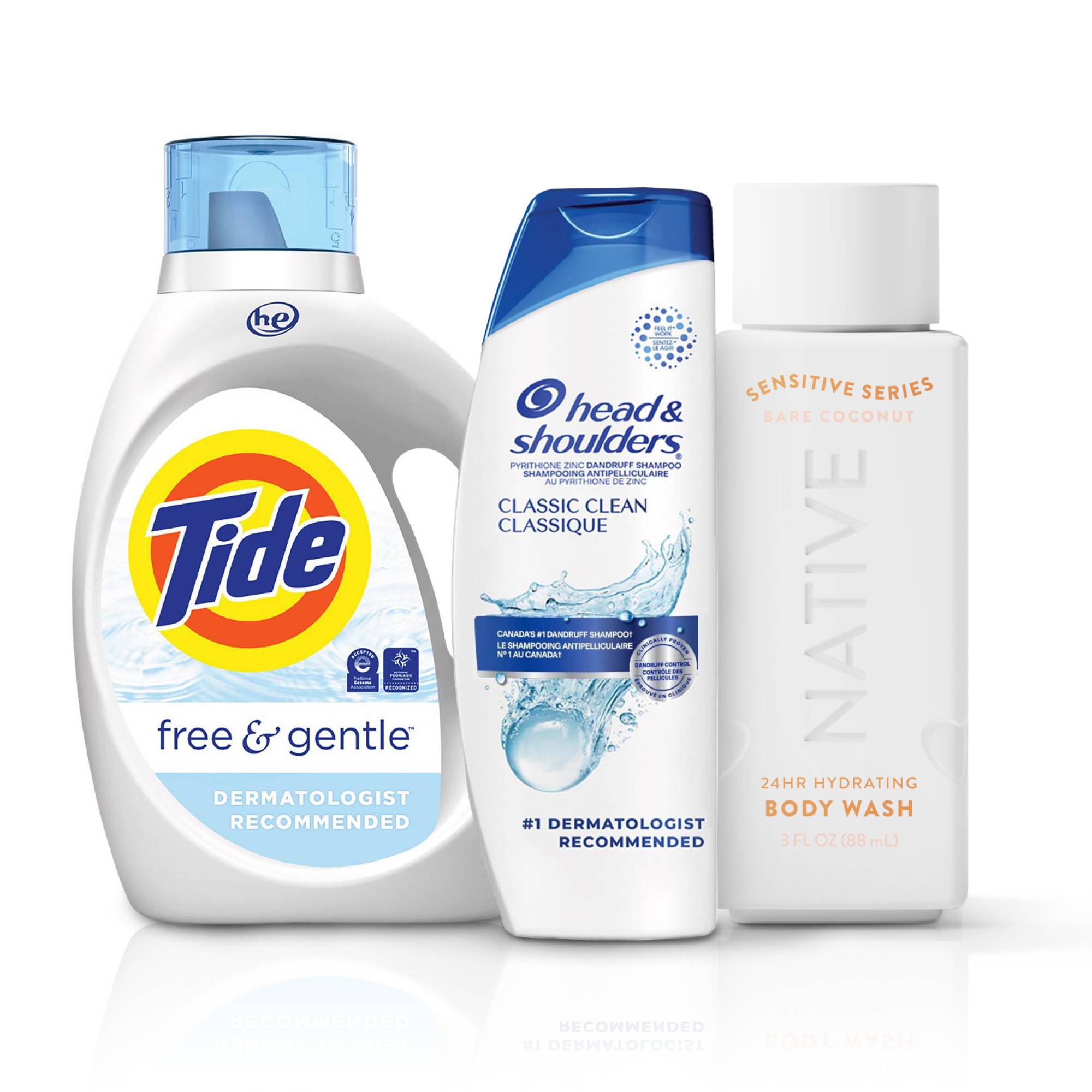 Head & Shoulders Tide Free & Gentle Olay Regenerist Hero Image